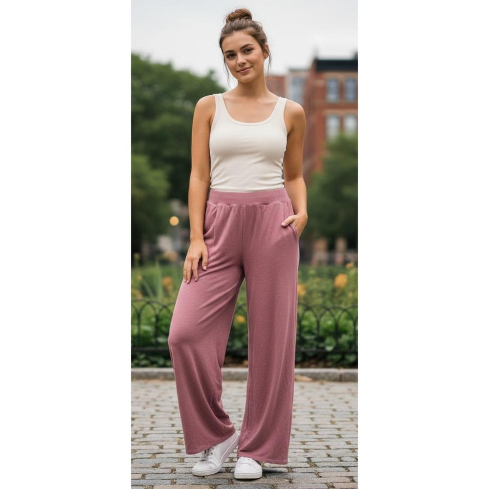 GapBody Wide Leg Babu Terry Pants In Dry Rose Size L